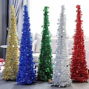 

1.2M/1.5M DIY Sequin Christmas Tree Retractable Collapsible Artificial Christmas Tree with Stand New Year Ornament Trees