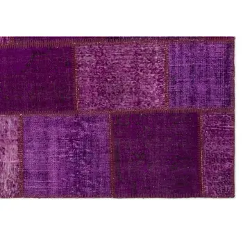 

Handmade Purple Vintage Overdyed Patchwork Area Rug 160x230 Cm-5'3''X7'7''