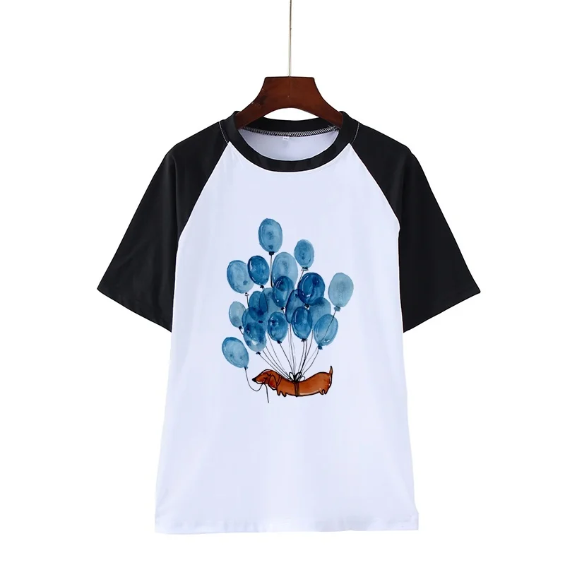

Dachshund Dog And Balloons Men's T-Shirt Cool Casual T-shirt Men Unisex Tshirt Vogue Mens Tshirts Short Sleeve Male T-shirts