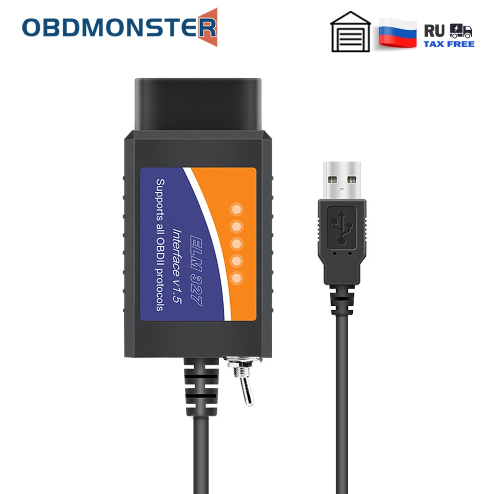Переключатель ELM 327 V1.5 USB ELM327 для Ford Forscan elmконфигурационный считыватель кодов