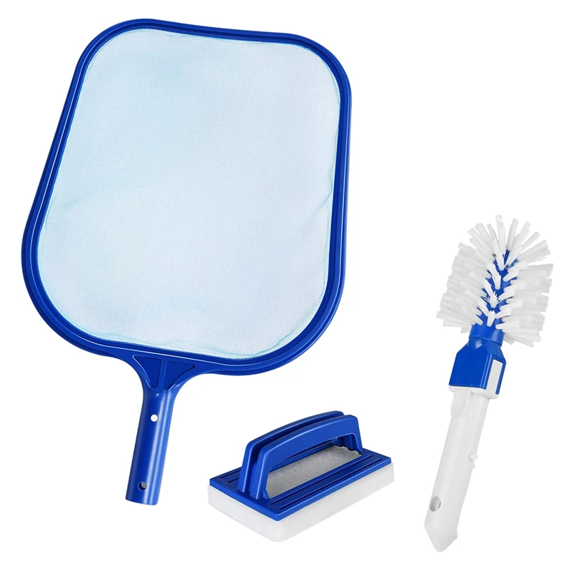 Pool Cleaning Kit, Portable Spa Hot Tub Swimming Pool Accessories with Leaf Skimmer Net, Sponge