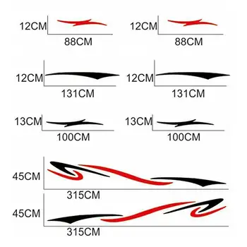 

Trail Car Stripes Creative Auto Decal Cartoon Car Sticker Car Rear View Mirror Car Bumper Body Creative Pattern Vinyl Camper Van