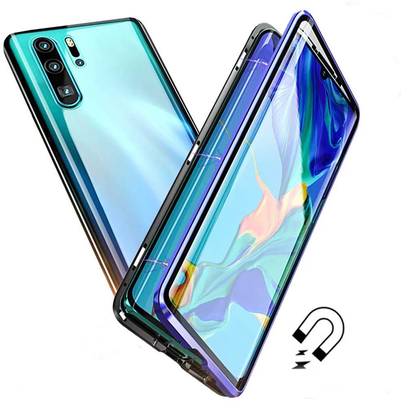 Двусторонний чехол с магнитным стеклом для huawei P20 P30 mate 20 10 Pro Lite mate 20X