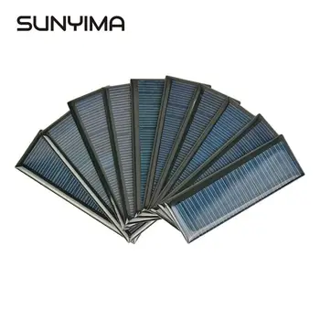 

SUNYIMA 10Pcs 5.5V 65MA Polycrystalline Solar Panel Poly Battery Charger Photovoltaic Cell For DIY Solar Sunpower System 90*30mm