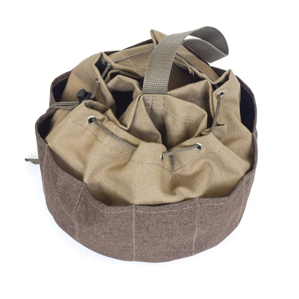 Холст хаки открытый сантехник портативный Drawstring мульти-карманный инструмент Сумка Мульти Карманный ремонт зонтик как держатель для хранения сад
