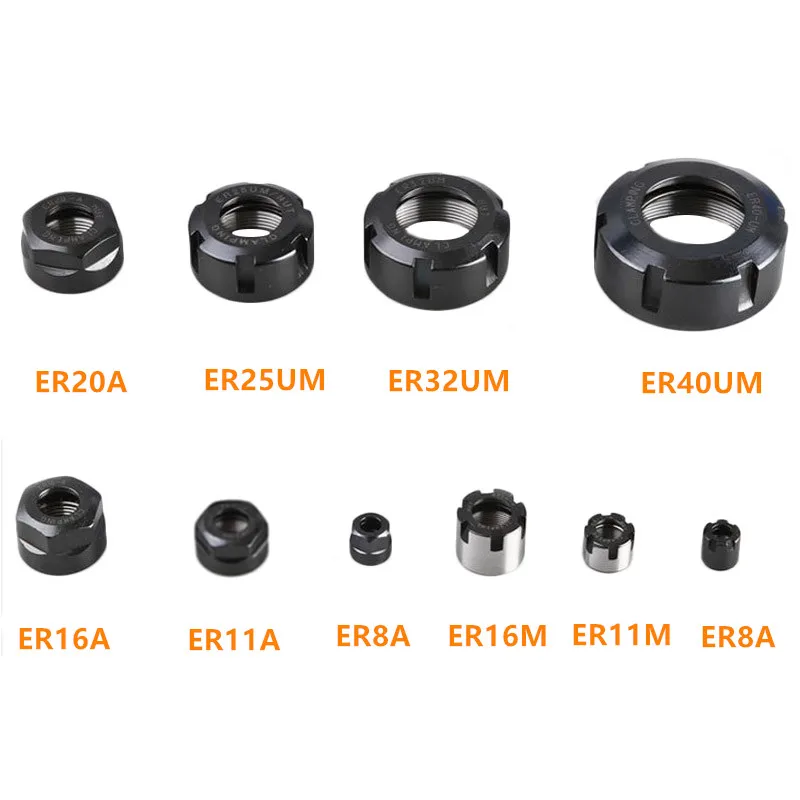 

1 PCS ER11/16/20/32/40ER Nut Engraving Machine ER A M-nut CNC Router Engraving ER collet nut clamping cnc milling