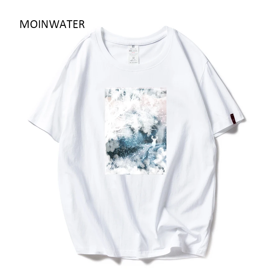 MOINWATER женские модные хлопковые футболки с рисунком женские 2019 новые хлопковые футболки с коротким рукавом женские летние топы одежда MT1962