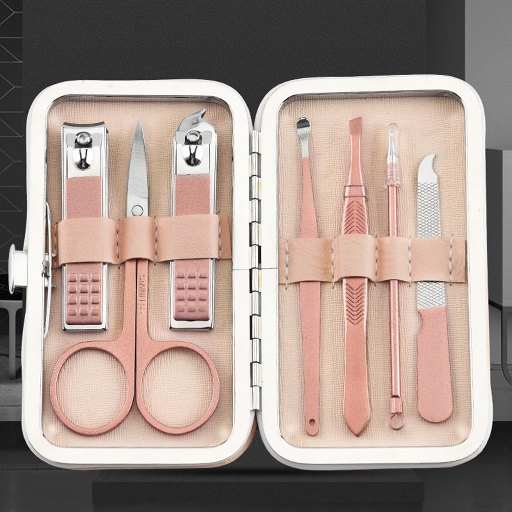 

7pcs Beauty Nail Clippers Scissors Set Stainless Steel Dead Skin Trimmer Clipper Manicure Pedicure Tool