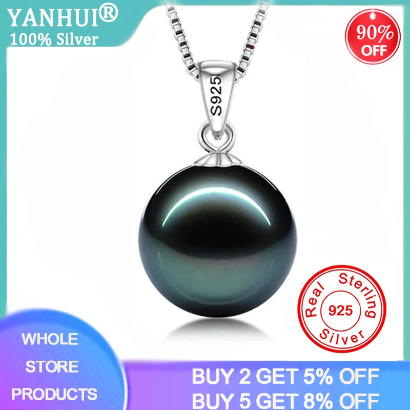 YANHUI с сертификатом ожерелье натуральным пресноводным жемчугом модное из серебра