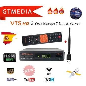 

2-Year Spain Europe Cline Original Freesat V7S HD Satellite decoder Receiver Full 1080P+ 1PC Professional HD DVB-S2 +USB WiFi