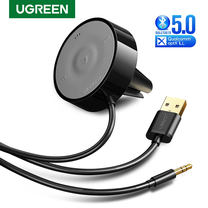 Автомобильный комплект UGREEN Bluetooth 5 0 приемник APTX LL 3 мм AUX аудио адаптер Dual 4.8A USB
