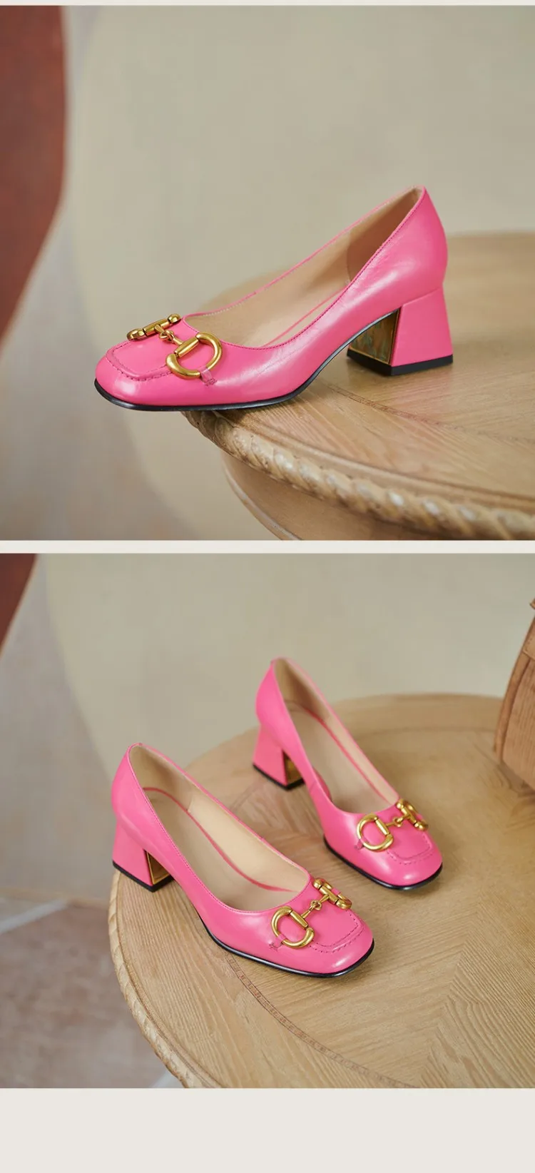 The New Summer Edition Of 2021 Women's Pure Color High-Heeled Shoes With Horseback Buckle Casual Fashion And All-Match Women's s