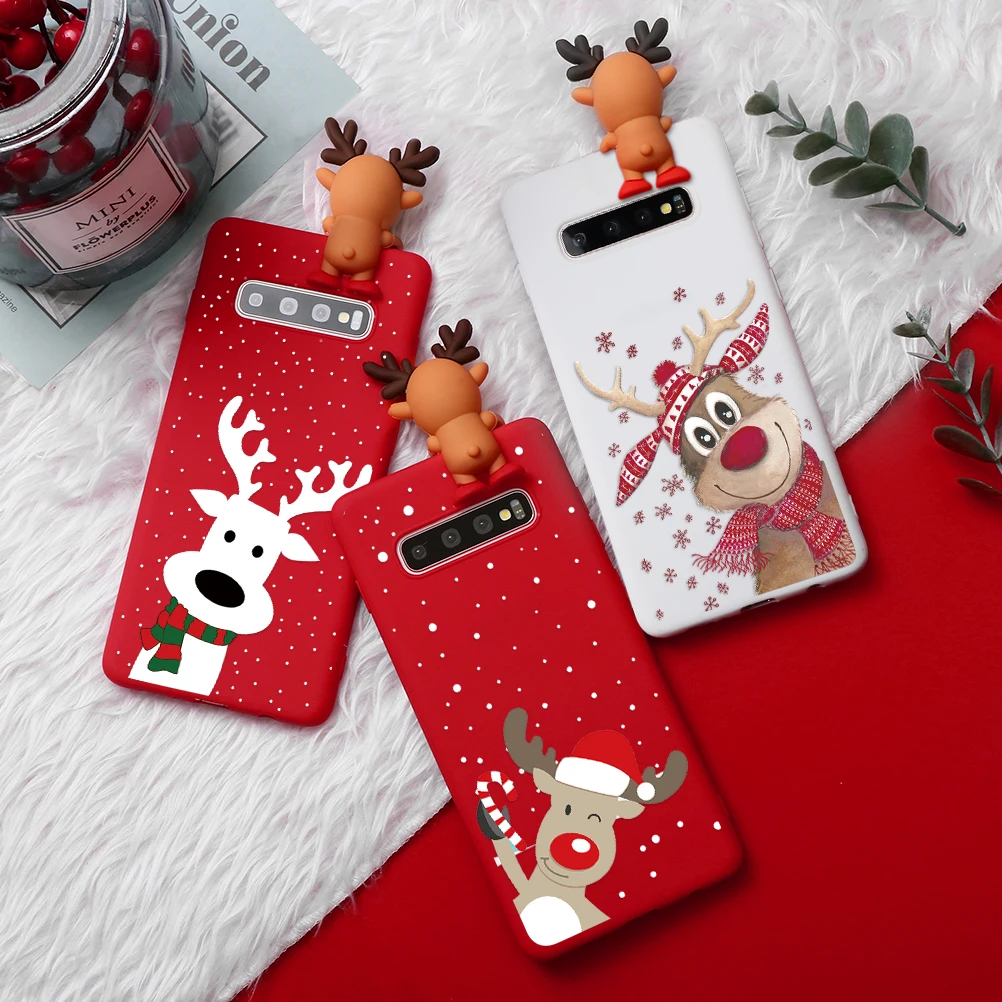 

Christmas New Year Deer Santa Claus Case For Samsung Galaxy S9 S8 S10 Plus S10e S6 S7 Edge Note 10 8 9 Plus J3 J5 J7 2017 Coque