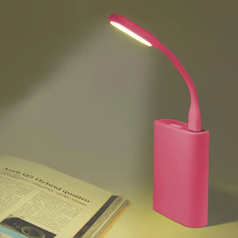 USB светильник, Гибкий Яркий Мини светодиодный светильник, энергосберегающий небольшой настольный светильник, сгибаемый, портативный, для ноутбуков, ПК, компьютеров, гаджетов - Испускаемый цвет: pink