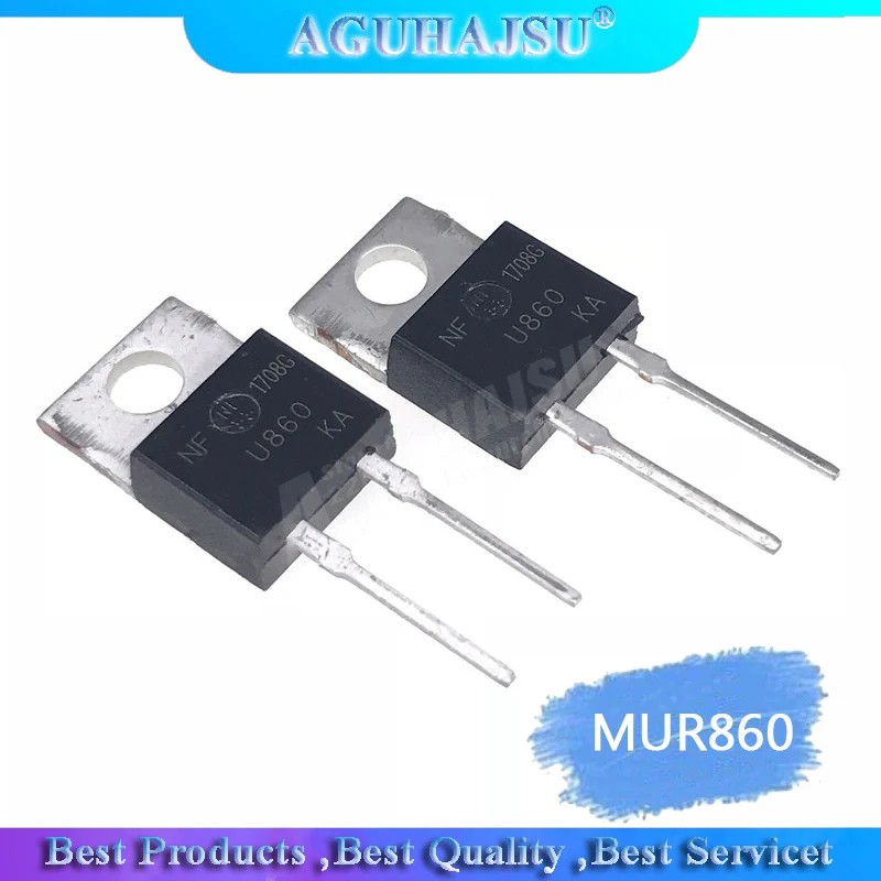 4x MUR860G Diode Gleichrichter THT 600V 8A Verpackung Tube TO220AC 50ns