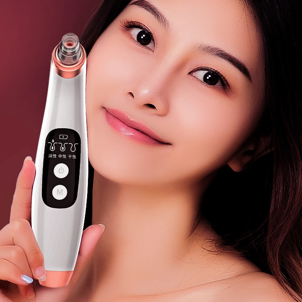 

USB Rechargeable blackhead Remover Beauty Vacuum Suction Pore Cleanser Acne Removal Face Blackhead Extractor removedor de cravo
