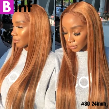 

Ginger Blonde Lace Front Wig Straight Pre-Plucked Indian 4x4 Lace Closure Wigs Human Hair For Black Women Lace Wig Remy Hair