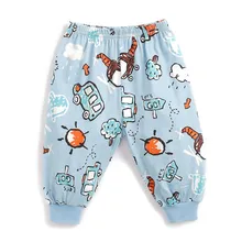 Осенние штаны с цветочным принтом для маленьких мальчиков и девочек, свободные штаны для малышей