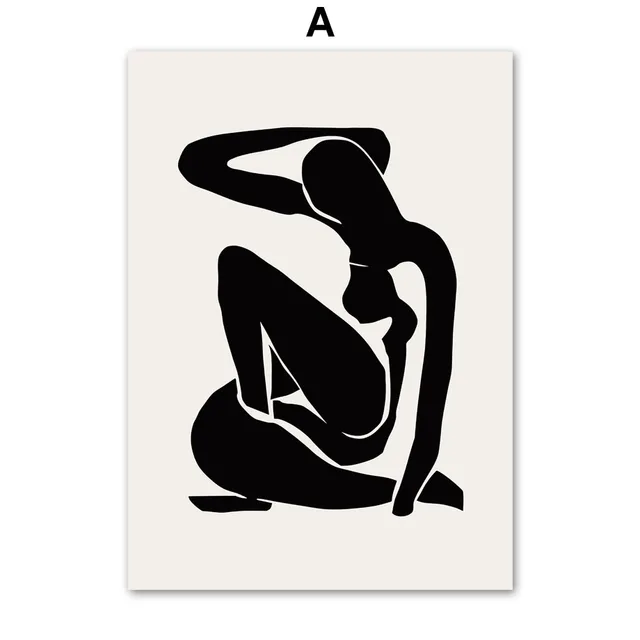 Abstract Matisse Paper Cut Coral Birds Leaves Nordic Poster Nude Wall Art Print Canvas Painting Decor Pictures For Living Room A