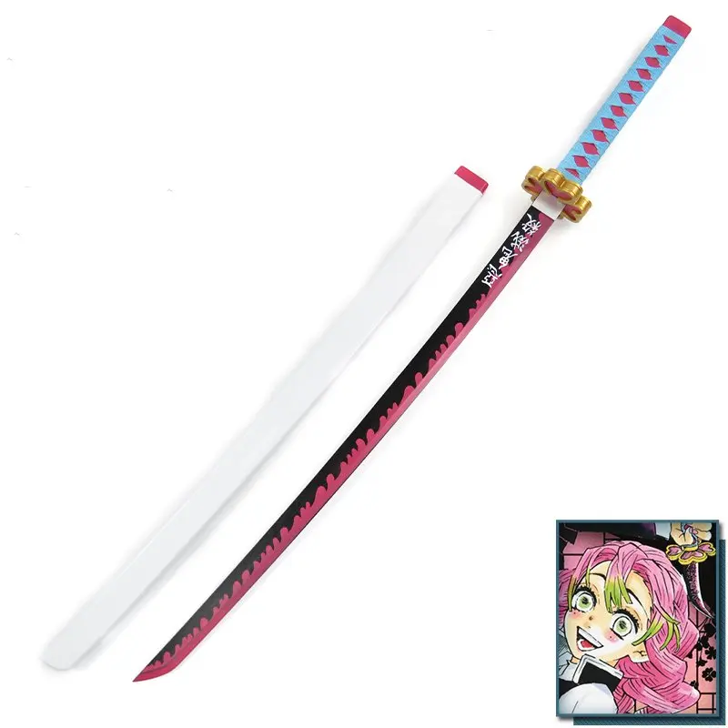 

Anime Demon Slayer Kimetsu No Yaiba Kanroji Mitsuri Cosplay Prop Replica Wooden Sword with Sheath for cospaly