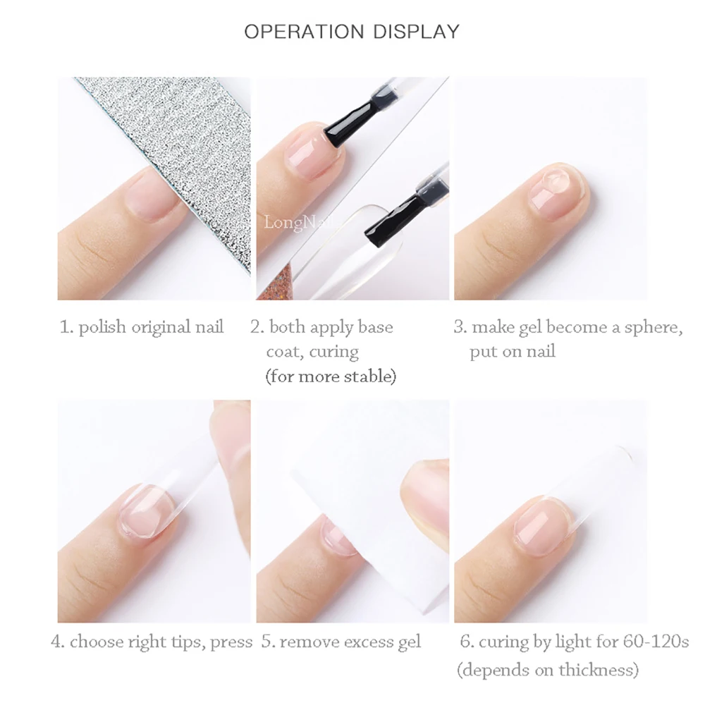 BORN PRETTY Solid Tips Gel Nail Polish Easy Stick Adhesive 5 IN 1 Glue Gel  Stick Tips Clear Solid Nail Art PVC Soft UV Gel 5ml - AliExpress