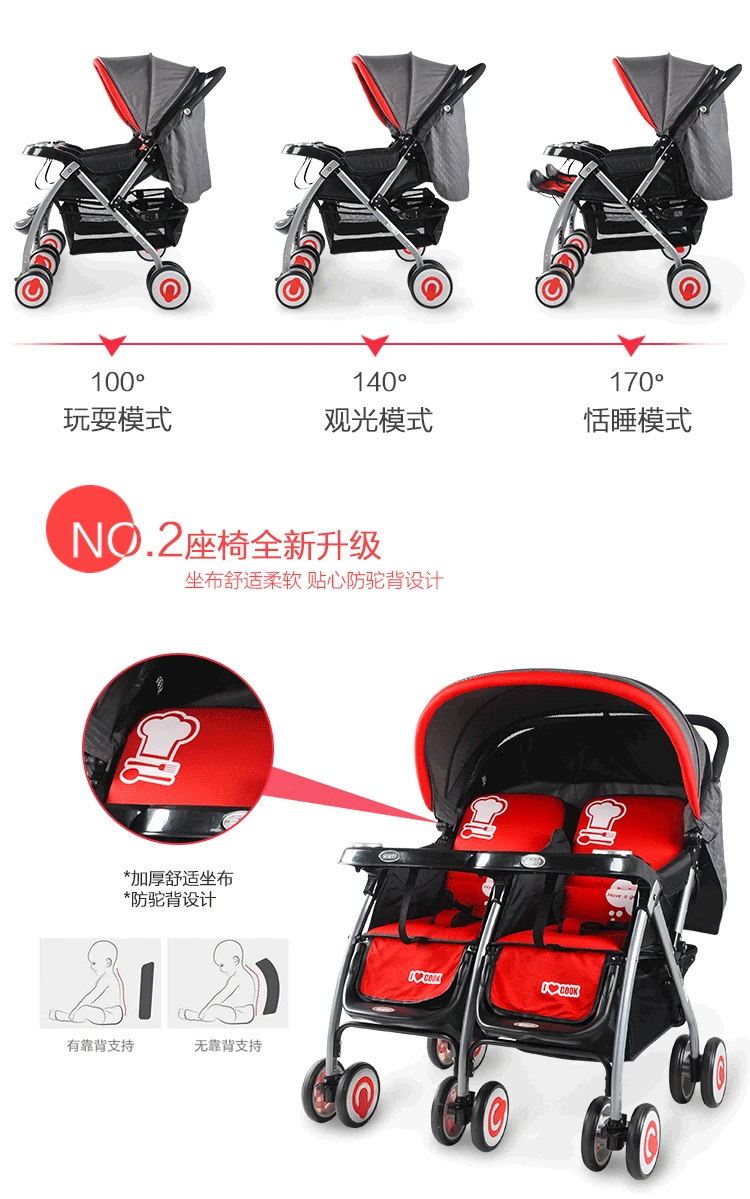 Baobaohao Twin Baby Stroller