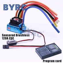 Fogo phoenix rc 120a sensored esc sem escova & led programa cartão combinação conjunto para 1/10 1/12 buggy touring carro
