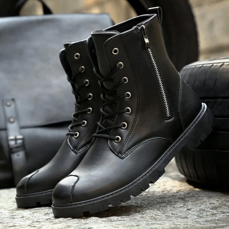 

2018 New Style Autumn & Winter Casual Martin Boots Men's Fashion Outdoor Worker Boot Retro Side Pull Men's Boot