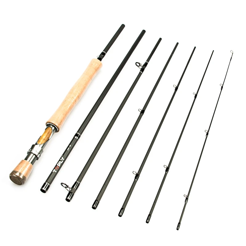 

ABUO-TOPLY 9FT Fly Fishing Rod Graphite 7 in 1 Sections Rod Carbon Fiber Rod Fast Action Travel Fly Rod