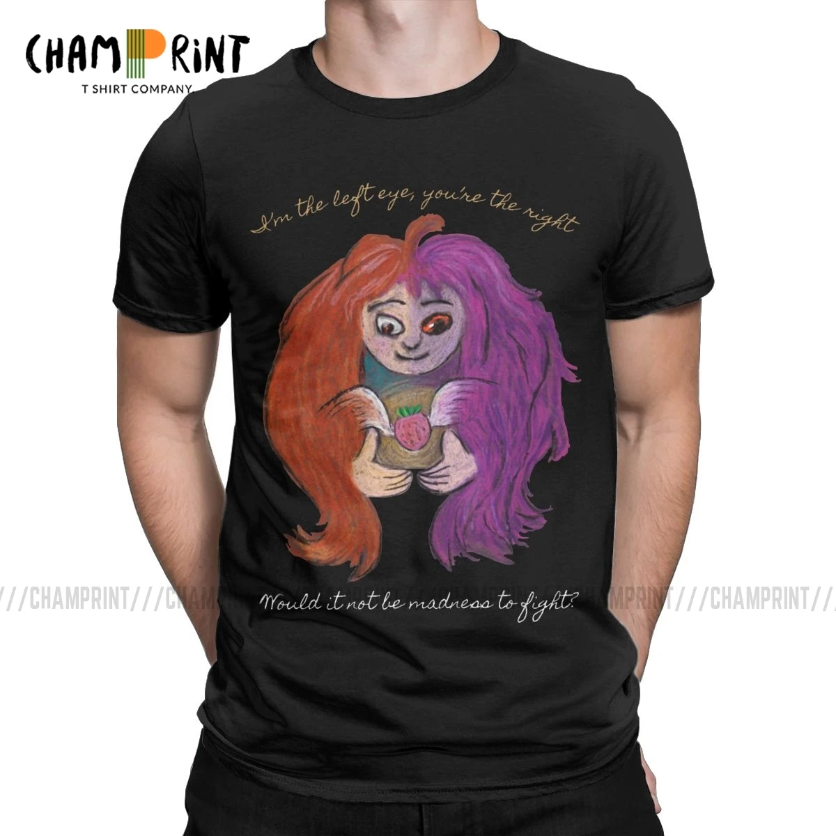 Футболка мужская с левым и правым глазом из Селеста повседневная хлопковая