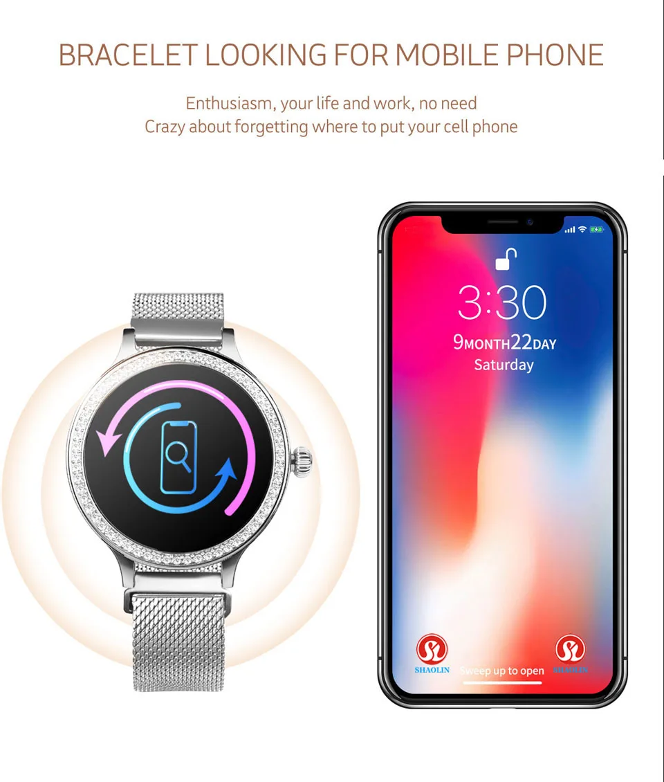 água mulher smartwatch lembrete menstrual monitor de