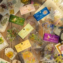 

Retro Herbal With Small Pattern Decorative Stickers For Diary Scrapbooking Phone Case Laptop Luggage Skateboard Gift For Kids