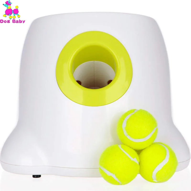 

Dog Pet Toys Tennis Launcher Automatic Throwing Machine Pet Ball Throw Device Section Emission with 3 Balls Interactive Machine