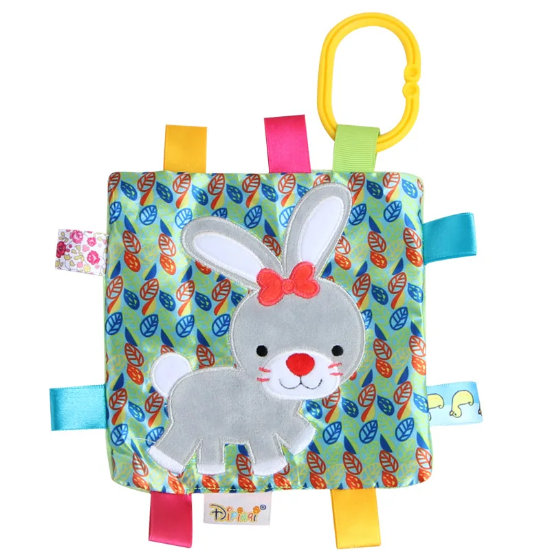 

New Animal Can Enter The Hand-Scratched Square Towel Toy Soft Tooth-Toothed Gum Paper Color Label Baby Comfort Towel