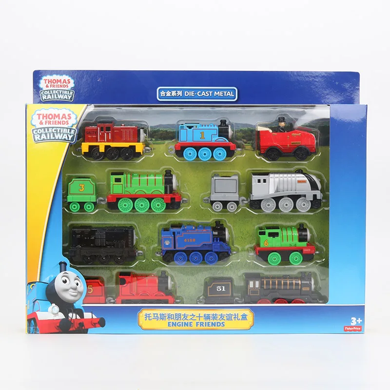 10 шт./кор. Thomas& Friends двигатель друзья Коллекционная ж/д деревянный поезд игрушки Джеймс Гордон Spencer Энни Clarabel Модель двигателя - Цвет: with box