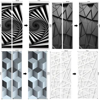 

77x200cm DIY Renovation Creative 3D Door Sticker PVC Self Adhesive WallpapeDIY Renovation r On the Doors Waterproof Poster For B