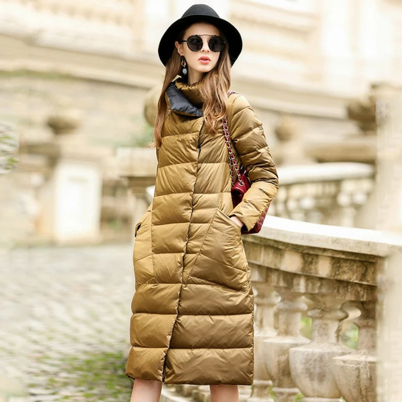 Fitaylor Women Down Jacket Long Coat Winter Warm