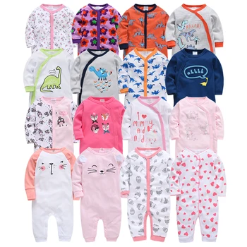 

2020 Spring Clothes Newborn Baby Girl Romper Long Sleeve Cotton Pijamas bebe 5pcs/set Baby Boys Clothes roupa de bebe Jumpsuit