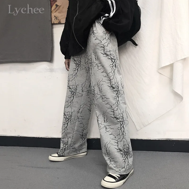Личи Harajuku молния женские нижние штаны осенние прямые ноги леди с эластичной