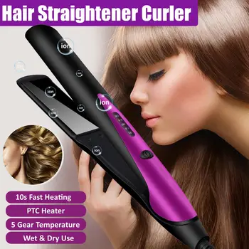 

LCD Display 2-in-1 ceramic coating Hair straightener comb hair Curler beauty care Iron healthy beauty curling irons flat iron