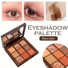 9 Colors Nude Shimmer Matte Eyeshadow Pallete Glitter Eyeshadow Long Lasting Waterproof Eye Pigments Eyeshadow Makeup Basic