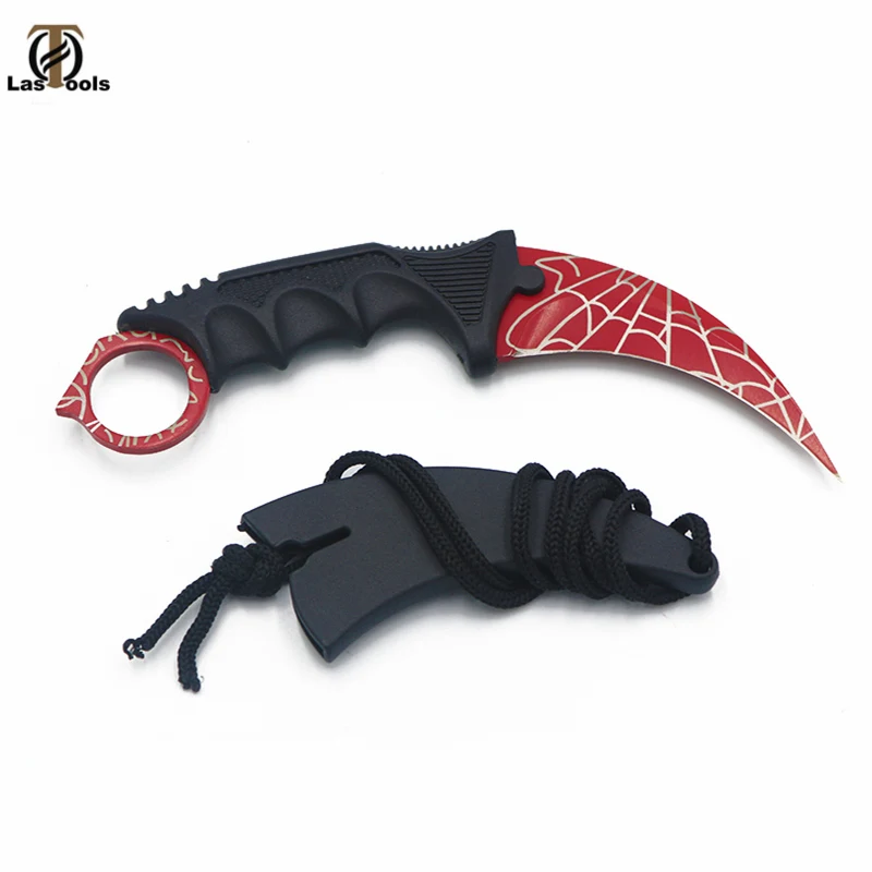 Red spider Стальные коготь ножи охотничий нож CS GO Тактический коготь Шейный нож Походный походный открытый самооборонный охотничий нож для выживания - Цвет: Red spider