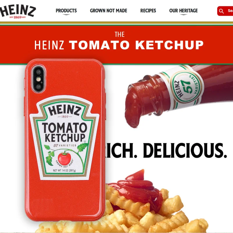 

ketchup Popular phone Case For iPhone X XS XR XS Max 8 7Plus 6 6S Plus flash powder tpu Back Cover For iphone 7 cas