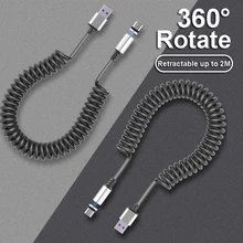 3A Магнитный кабель Весна Micro USB Зарядное устройство Тип C 8 Pin кабель для быстрой зарядки для iPhone XS samsung S9 huawei P30 выдвижной шнур