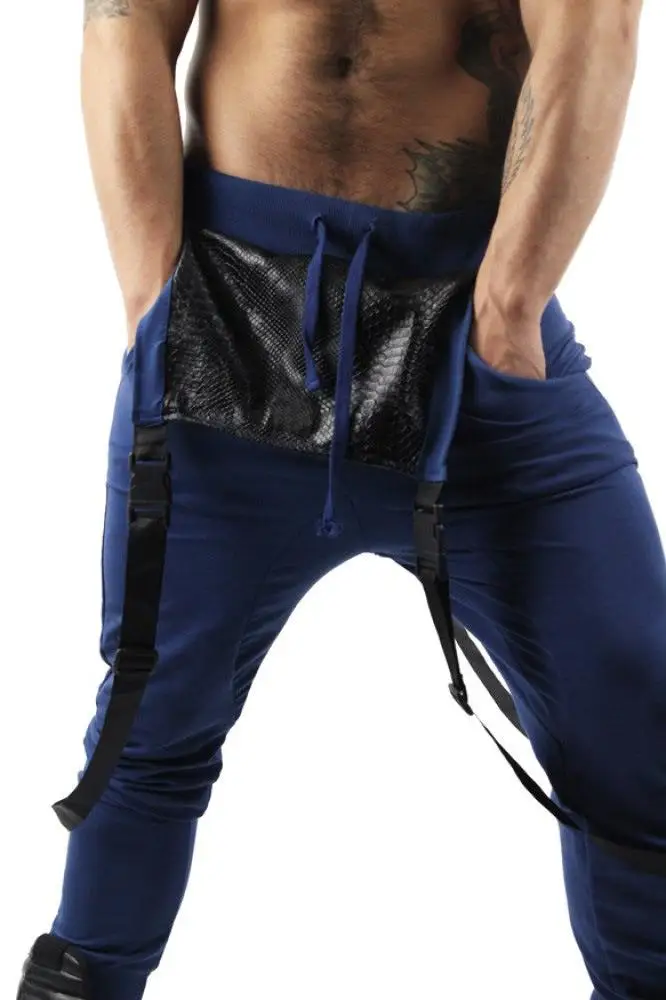 Men fashion Jumpsuit Wide Leg Pants Solid Rompers Loose Pockets Casual Suspenders Trousers Men Cargo Overalls Streetwear