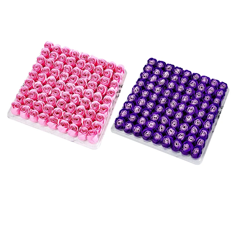 2 Box 81 Pcs Rose Bath Body Flower Floral Soap Scented Rose Flower Essential Oil Floral Guest Soap Wedding Party Valentine'S Day