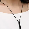 Wholesale Black Cuboid Obsidian Stone Pendant Necklace For Women Men Rope Chain Student Gift European Original Fashion Jewelry 5