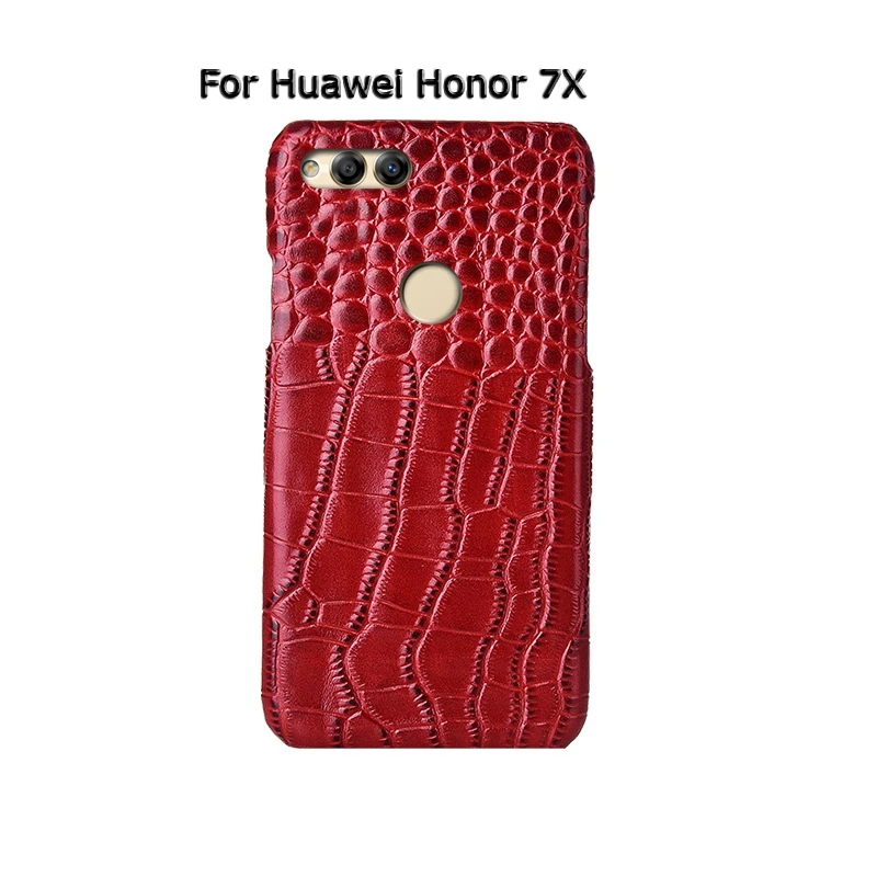 Топ из натуральной коровьей кожи чехол для телефона для huawei Honor 6X 7X 8X Max 8C 9X Pro Чехол из крокодиловой кожи роскошный чехол