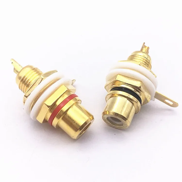 Conector RCA conector hembra RCA conector chasis adaptador de montaje en Panel Audio enchufe Terminal 3,5mm enchufe AV Plug