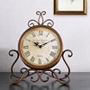 Battery Operated Silent Table Clock Vintage Retro Iron Ornament Home Decoration R9JC 6